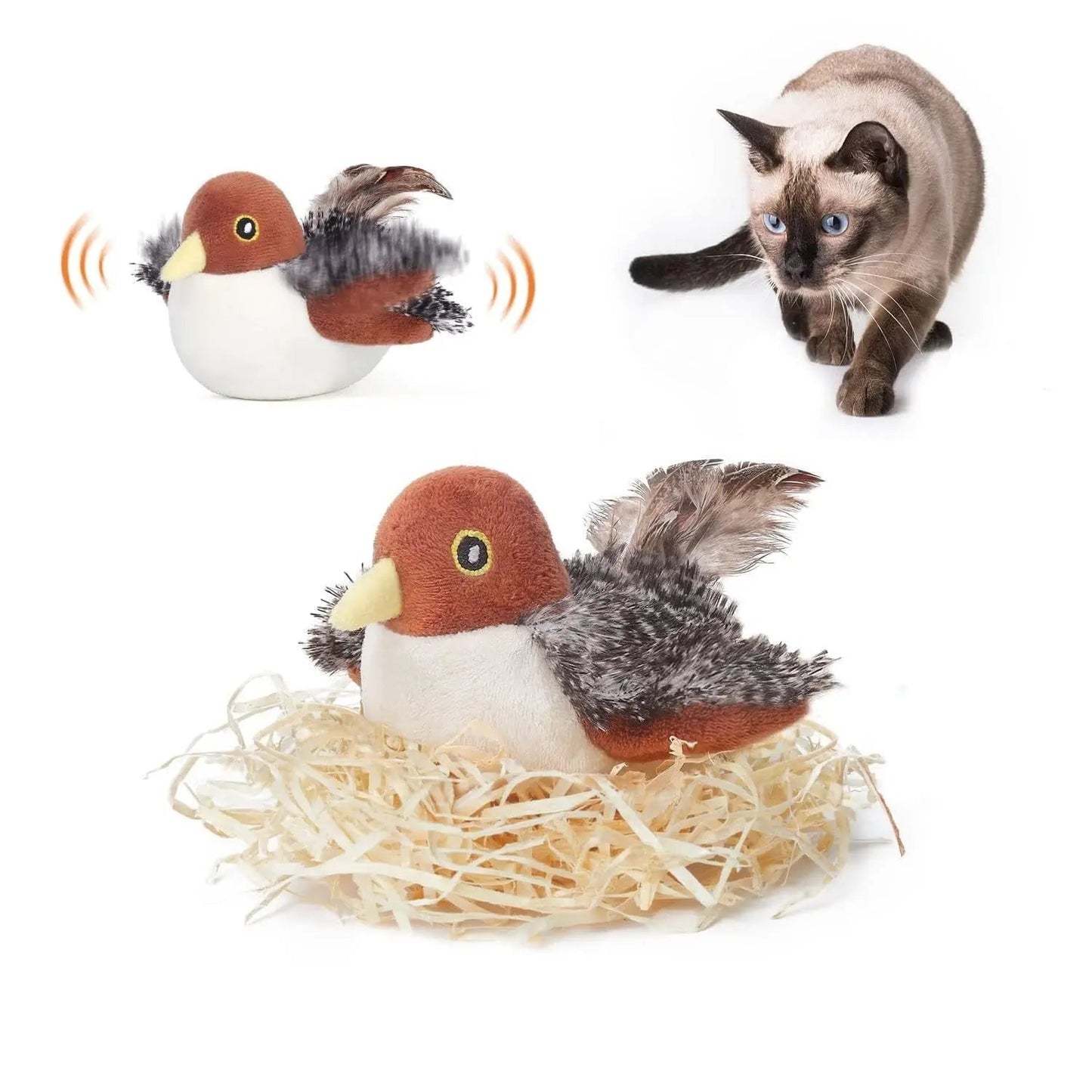 Chirping bird toy for cats