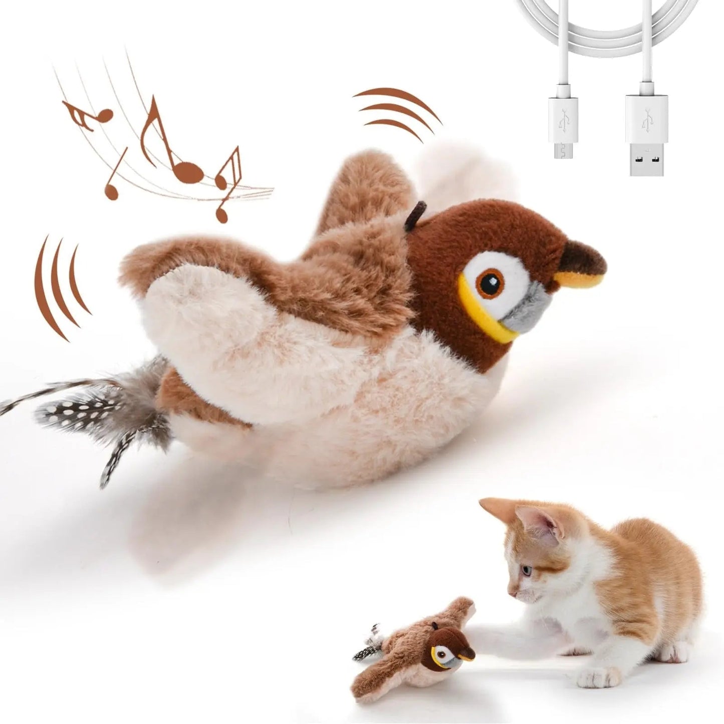 Chirping bird toy for cats