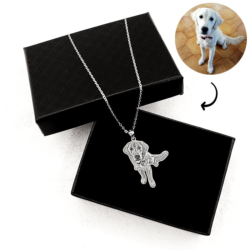 Personalized necklace of your pet - Genuine Sterling Silver