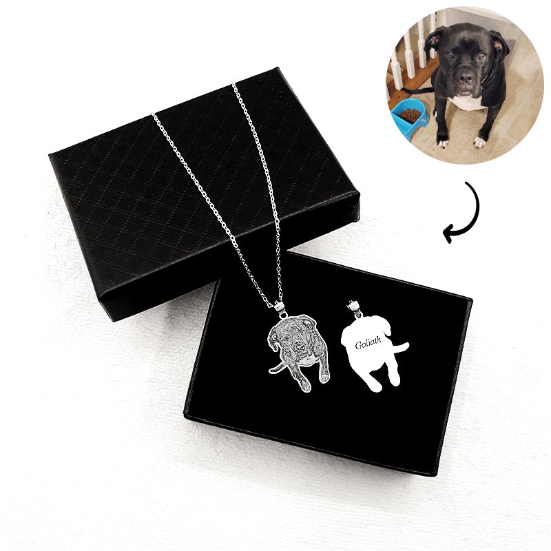 Personalized necklace of your pet - Genuine Sterling Silver