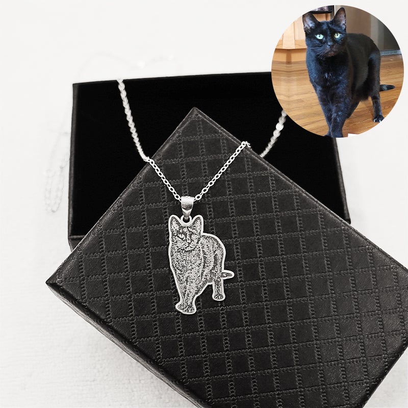 Personalized necklace of your pet - Genuine Sterling Silver