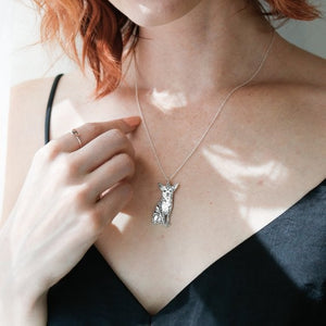 Personalized necklace of your pet - Genuine Sterling Silver