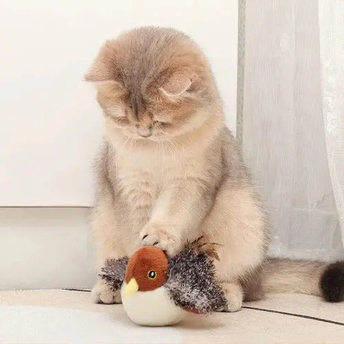 Chirping bird toy for cats