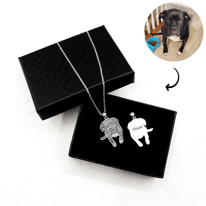 Personalized necklace of your pet - Genuine Sterling Silver